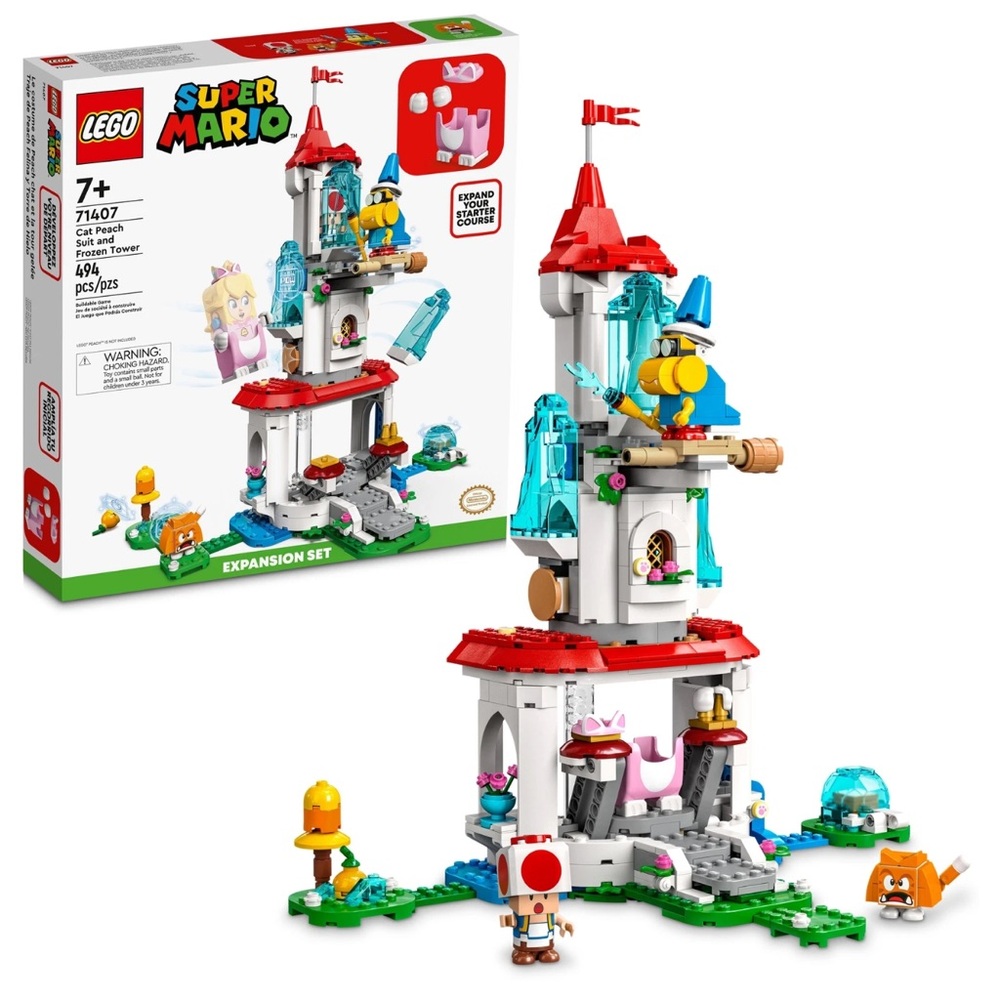 NWT LEGO Super Mario Cat Peach Suit and Frozen Tower Expansion Set 71407